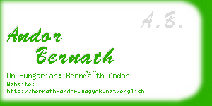 andor bernath business card